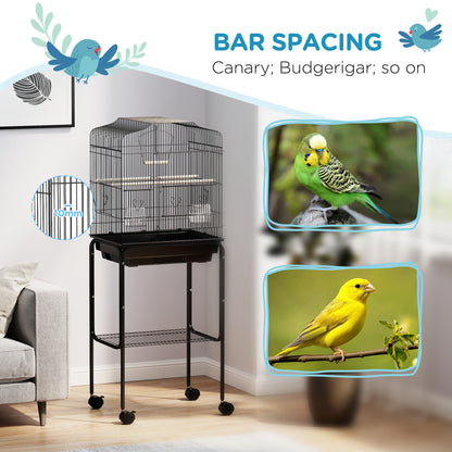 PawHut Bird Cage with Stand for Canary, Budgie, Parakeet