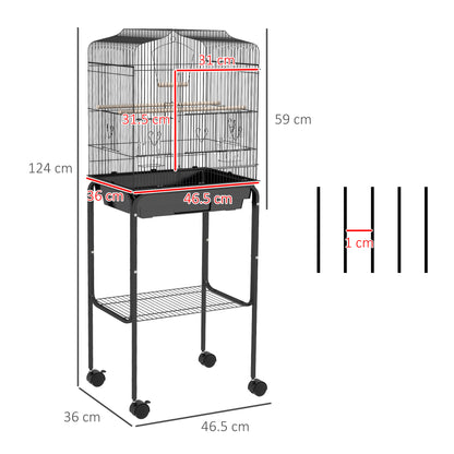 PawHut Bird Cage with Stand for Canary, Budgie, Parakeet