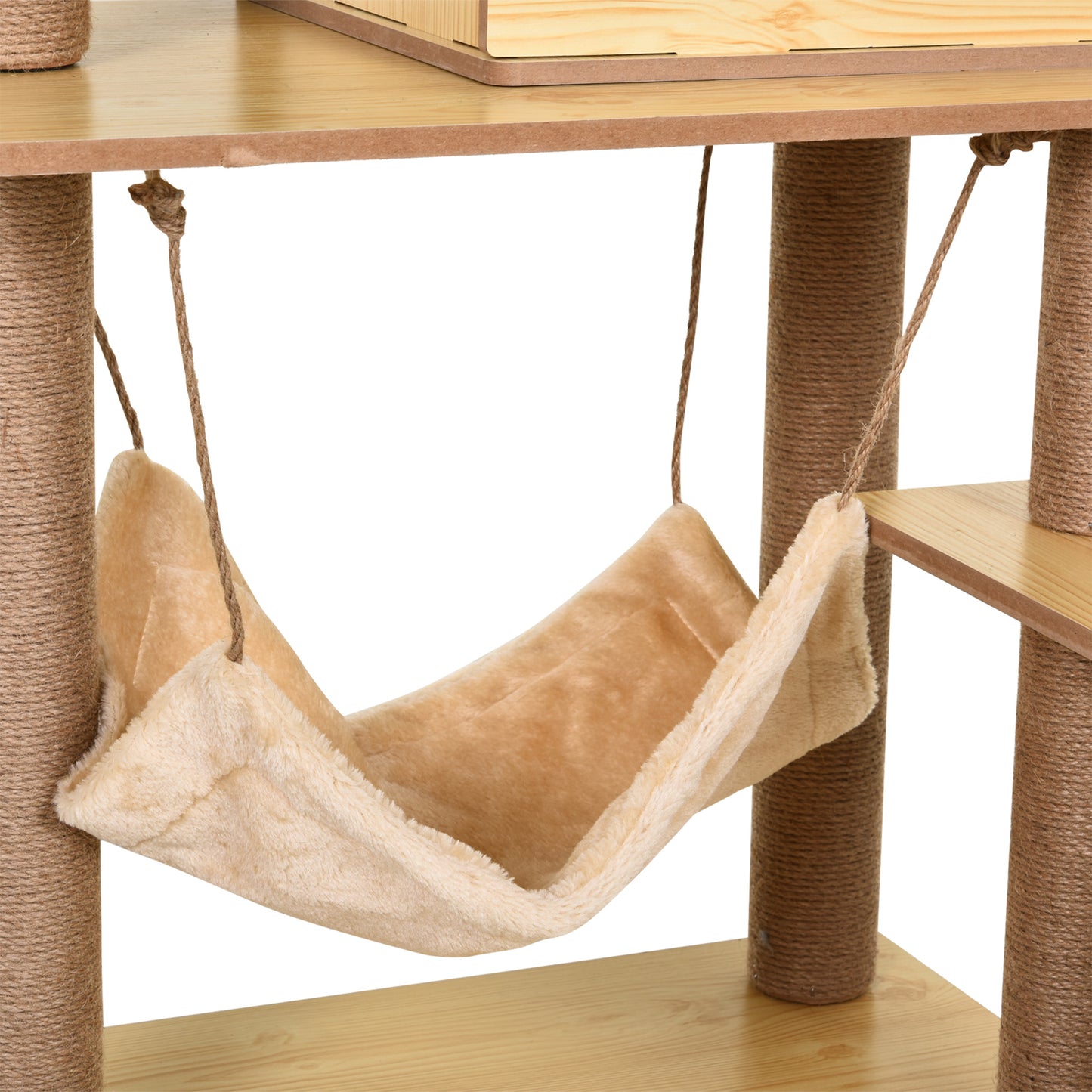 PawHut 130cm Plush Multi-Level Indoor Cat Tree House