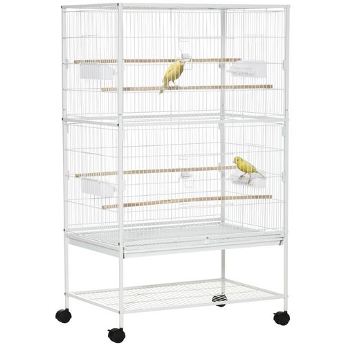 PawHut Large White Bird Cage with Stand