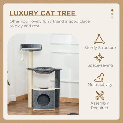 Cat Tree Tower Climbing  Activity Center with Sisal Scratching Post,  Pawhut