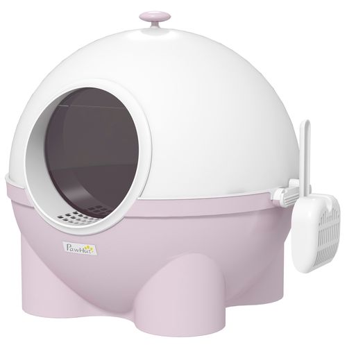 PawHut Large Cat Litter Box with Scoop (Pink)