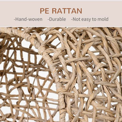 PawHut Ball-Shaped Rattan Wicker Cat Bed with Legs