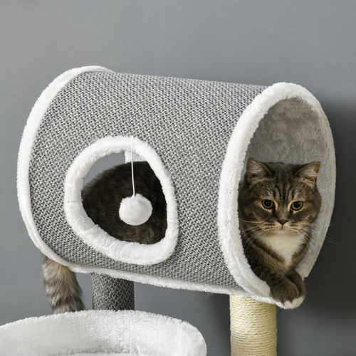 PawHut Cat Bed Tower with Scratching Post and Toy Ball