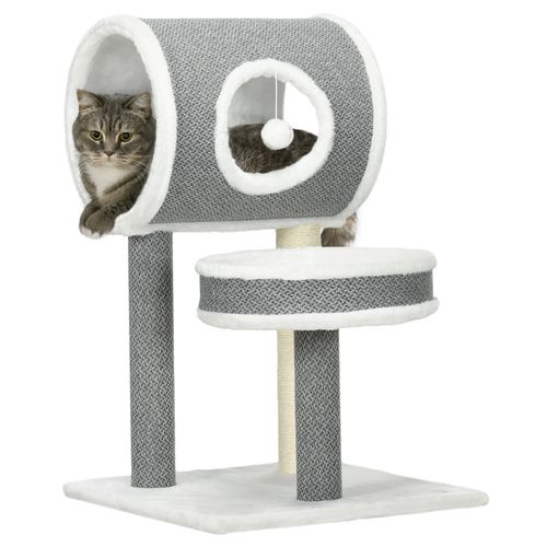 PawHut Cat Bed Tower with Scratching Post and Toy Ball