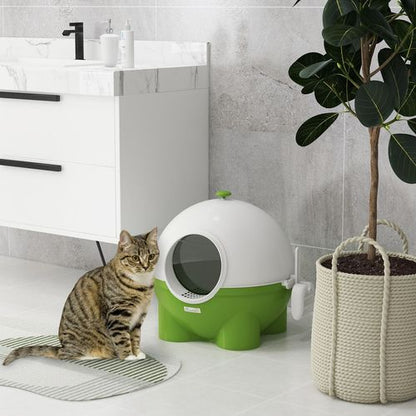 PawHut Large Cat Litter Box with Scoop (Green)