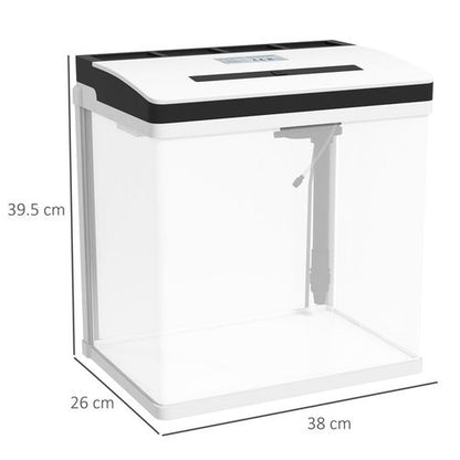 PawHut 28L Glass Fish Tank with Filter and Light