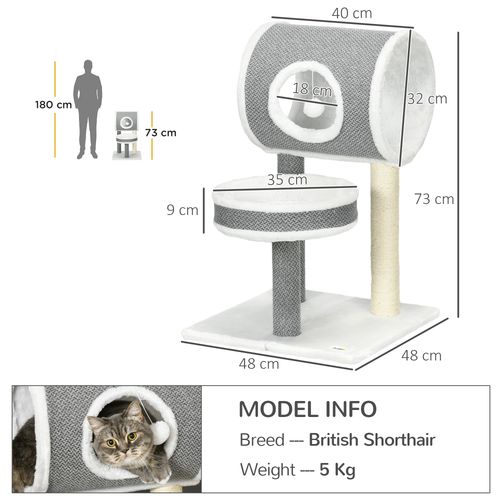 PawHut Cat Bed Tower with Scratching Post and Toy Ball