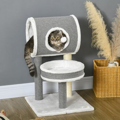 PawHut Cat Bed Tower with Scratching Post and Toy Ball