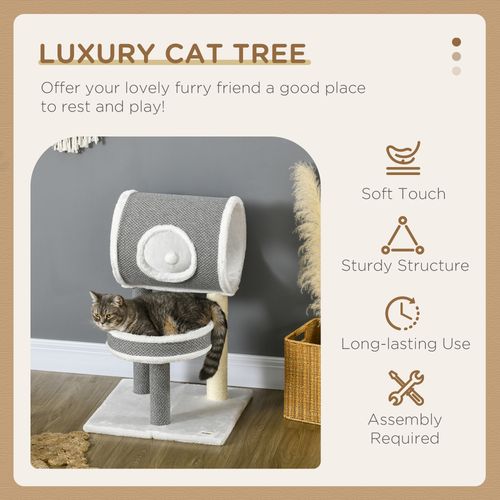 PawHut Cat Bed Tower with Scratching Post and Toy Ball