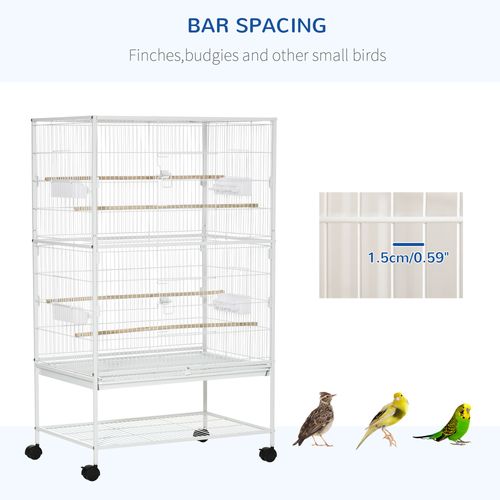 PawHut Large White Bird Cage with Stand