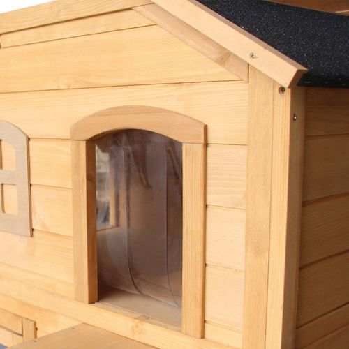 Wooden Cat House Cat Cave Pet Shelter Condos Outdoor Natural Wood Finish