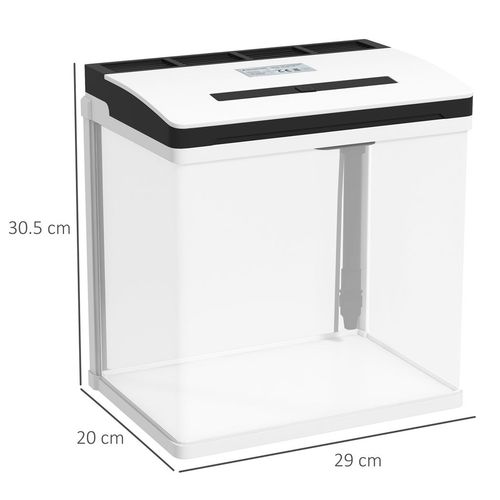 PawHut 13L Glass Fish Tank with Filter and Light