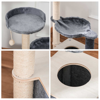 Cat Tree Tower Climbing  Activity Center with Sisal Scratching Post,  Pawhut