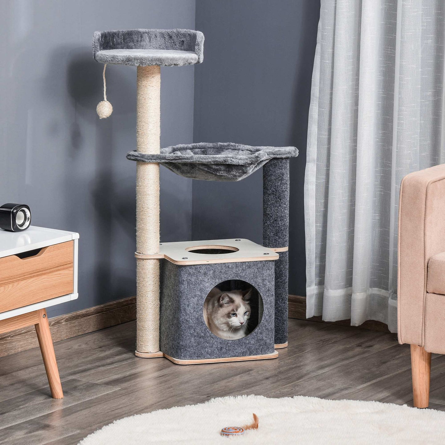 Cat Tree Tower Climbing  Activity Center with Sisal Scratching Post,  Pawhut